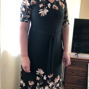 Floral Black Dress